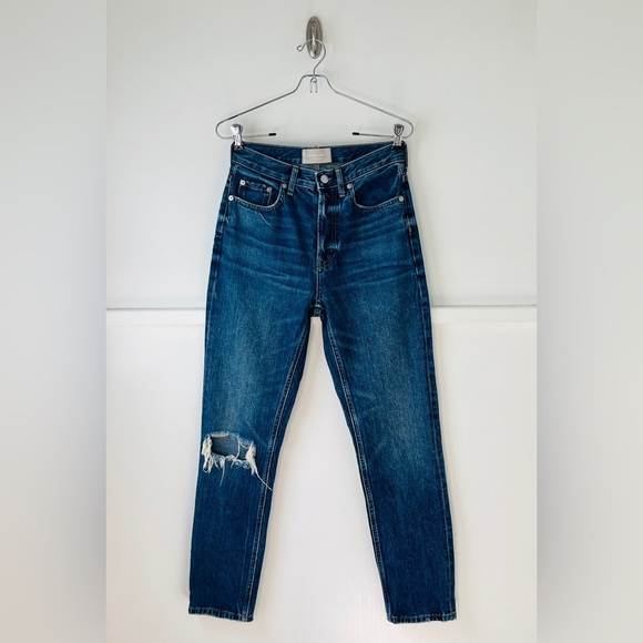 Everlane The 90s Cheeky High Rise Destructed Blue Jean - Picture 1 of 13